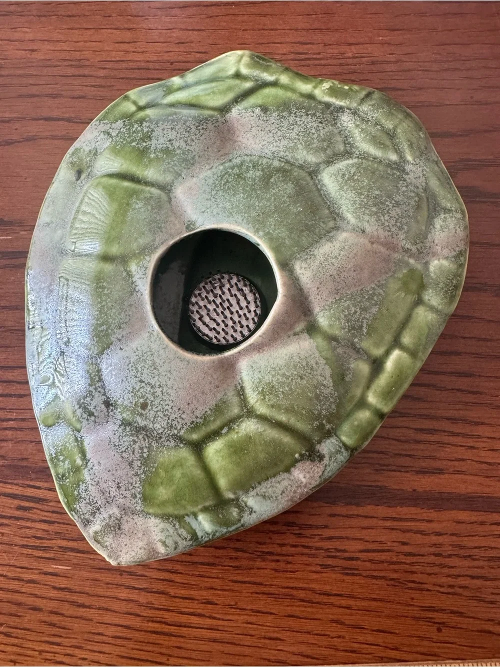 Vintage Arts And Crafts Pottery Turtle Shell Flower Frog Ikebana Ceramic Studio